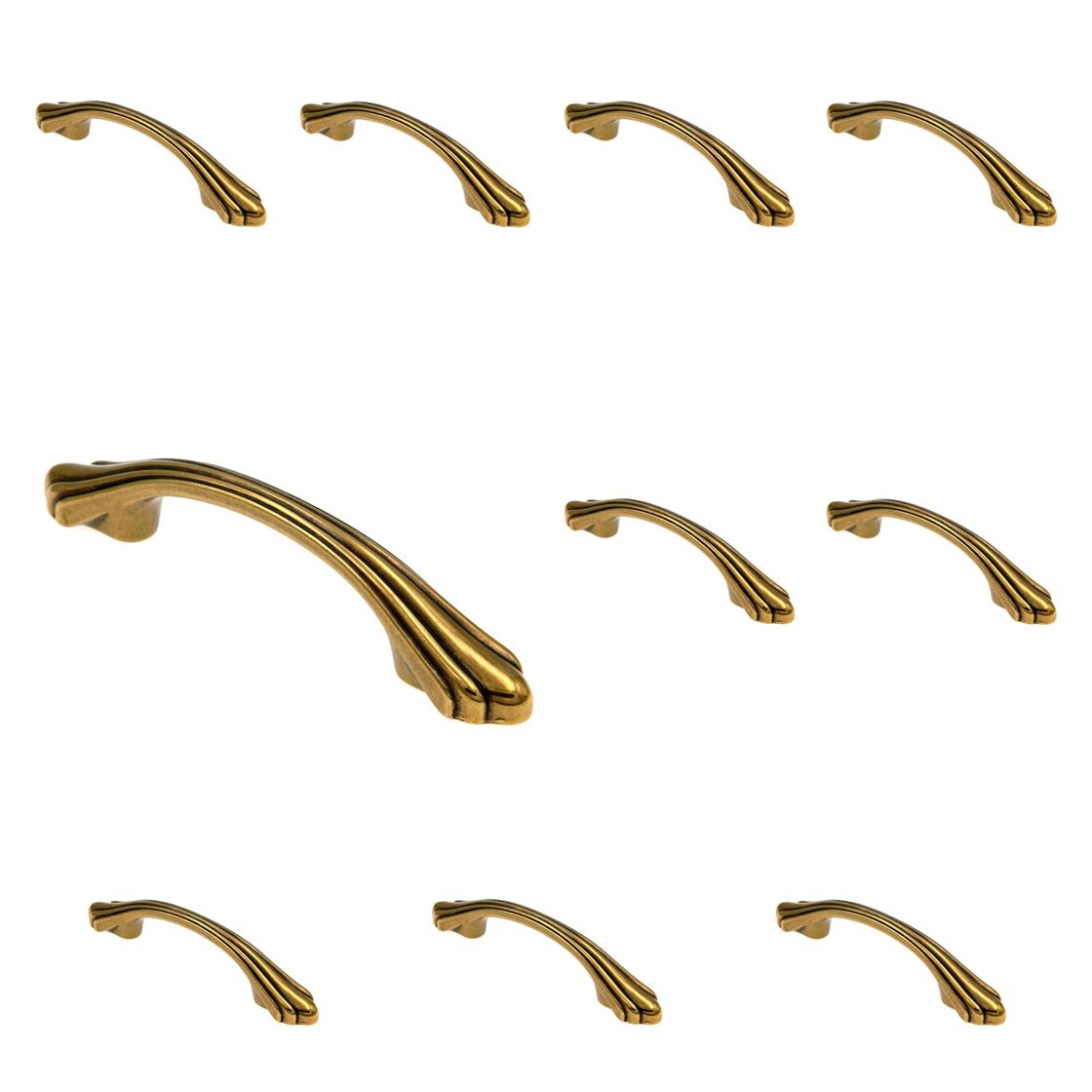 10 Pack Amerock Radiance BP1395-R1 Regency Brass 3" Cabinet Handle Pull