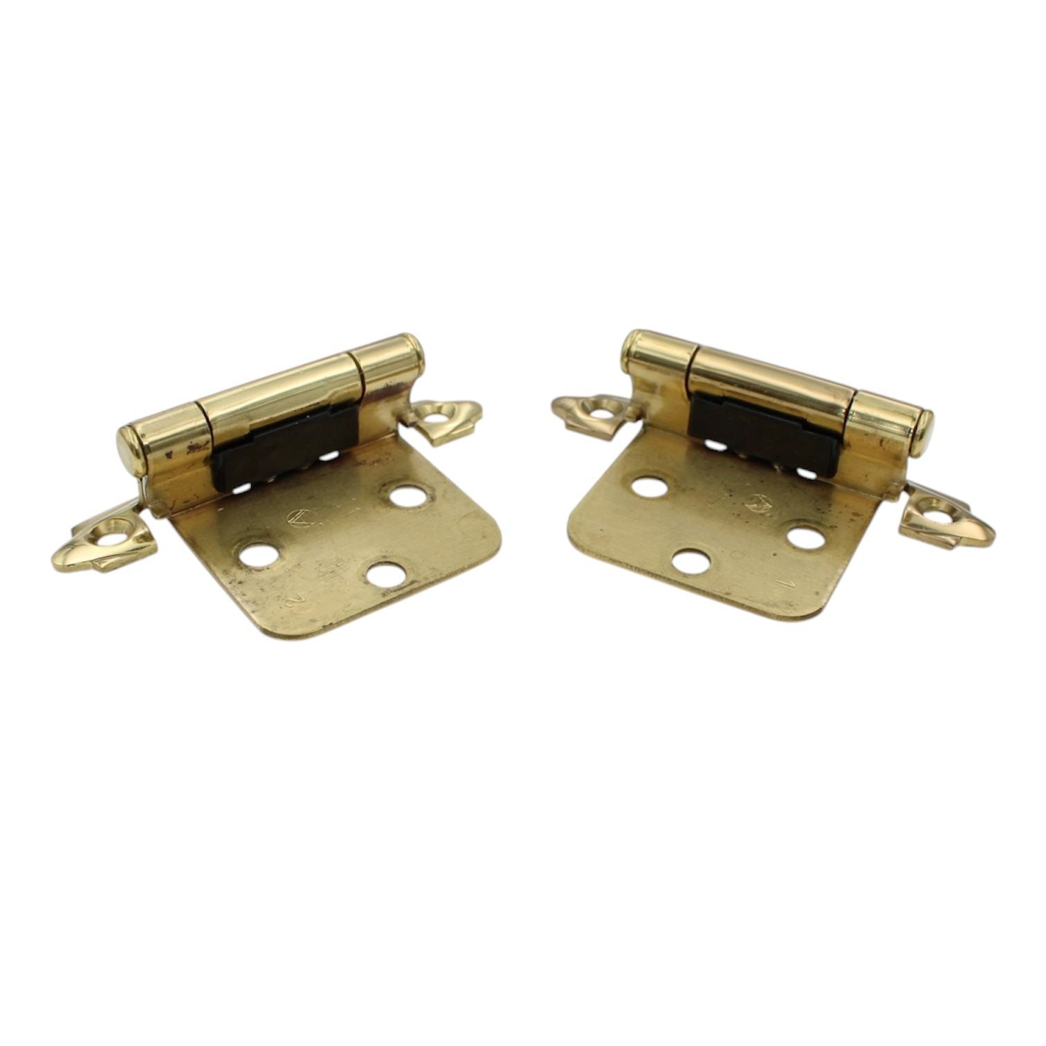 Pair Amerock Solid Brass Face Mount Variable Overlay Hinge Self-Closing BP1457-3