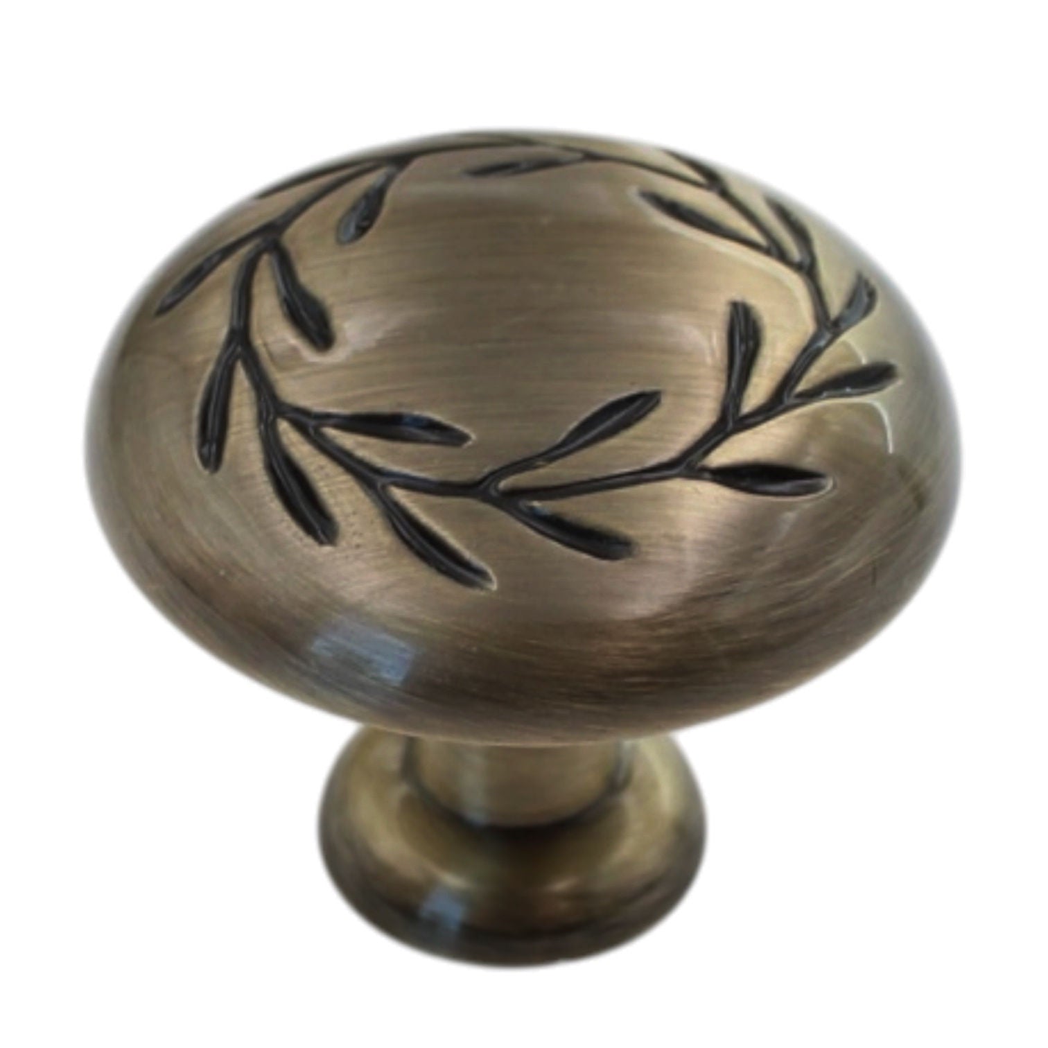 BP1581-EB Elegant Brass 1 1/4" Mushroom Leaf Cabinet Knob Pull Amerock Hardware