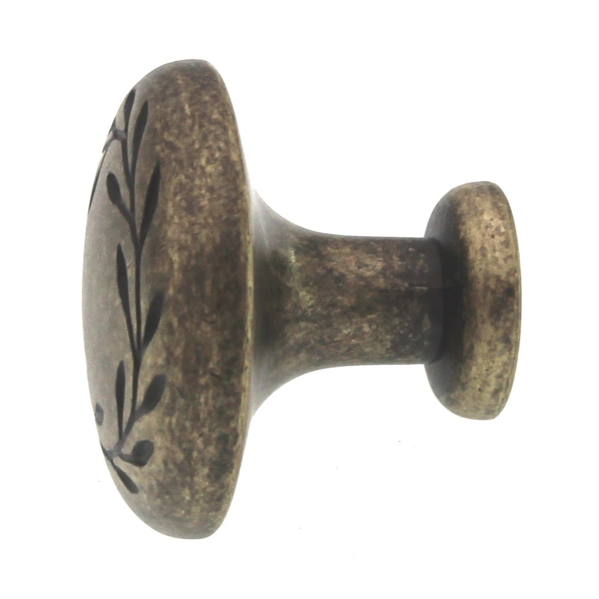 Amerock Inspirations BP1581-R2 Weathered Brass 1 1/4" Leaf Cabinet Knob Pull