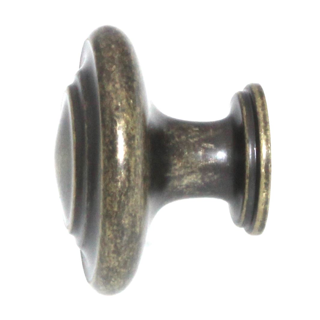 Amerock Inspirations BP1586-R2 Weathered Brass 1 3/8" Ringed Cabinet Knob Pull