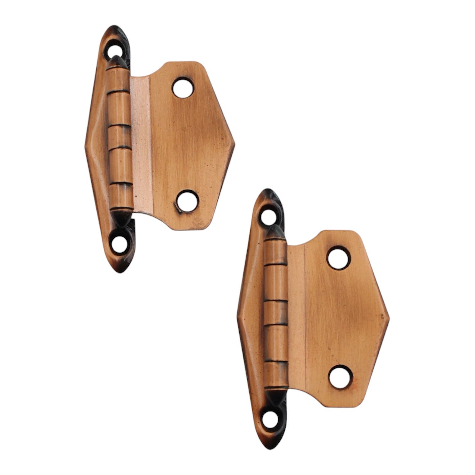 Pair Amerock Merit Machine Copper Flush Surface Cabinet Hinges BP1587-MC