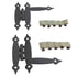 Pair of Amerock Hammered, Spade Tip Colonial Black Flush "HL" Hinges BP1618-CB