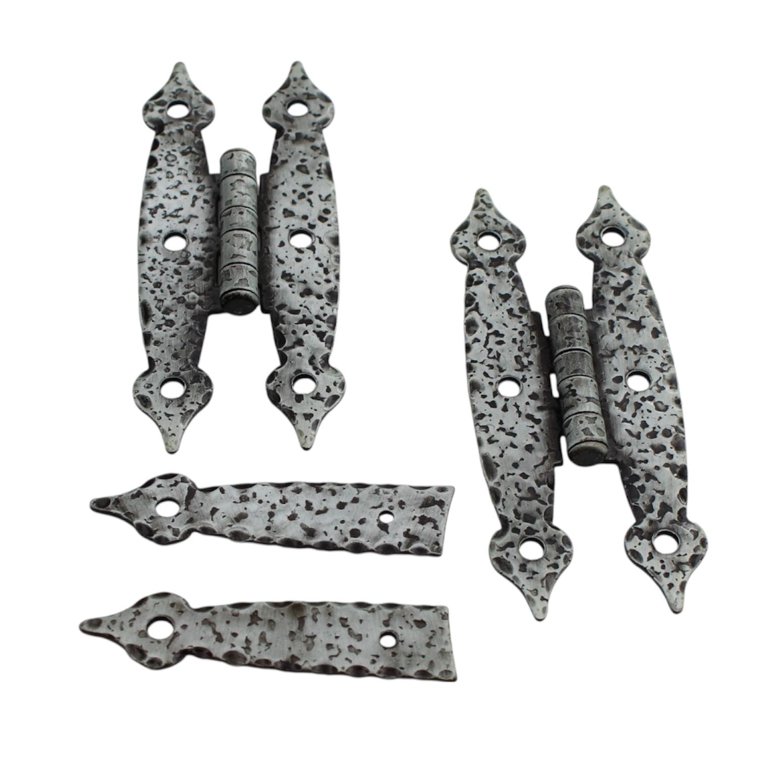 Pair Amerock "HL" Hinges Hammered Spade Tip Colonial Black Flush Door BP1618-CB