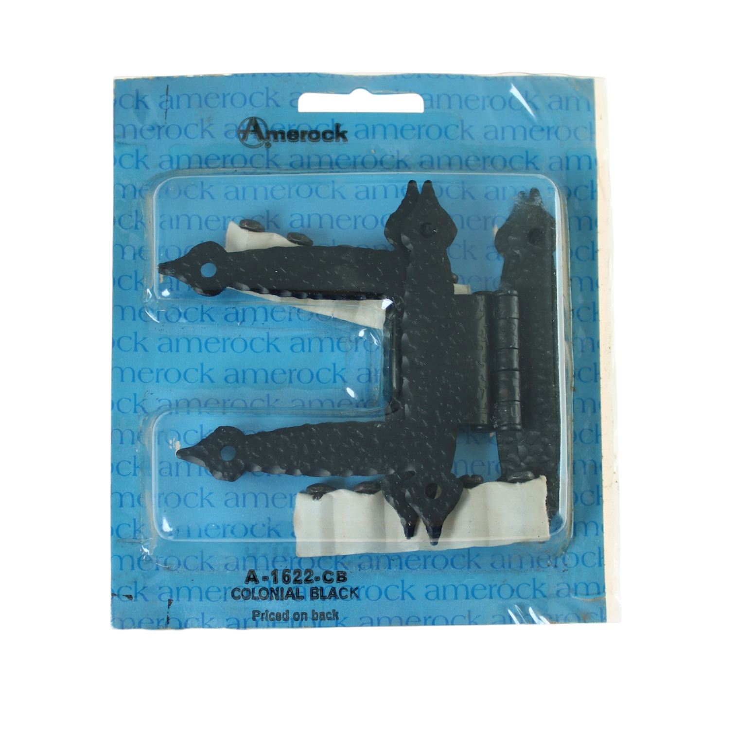 Pair Amerock Hammered, Spade Tip Colonial Black 3/8" Offset "HL" Hinge BP1622-CB