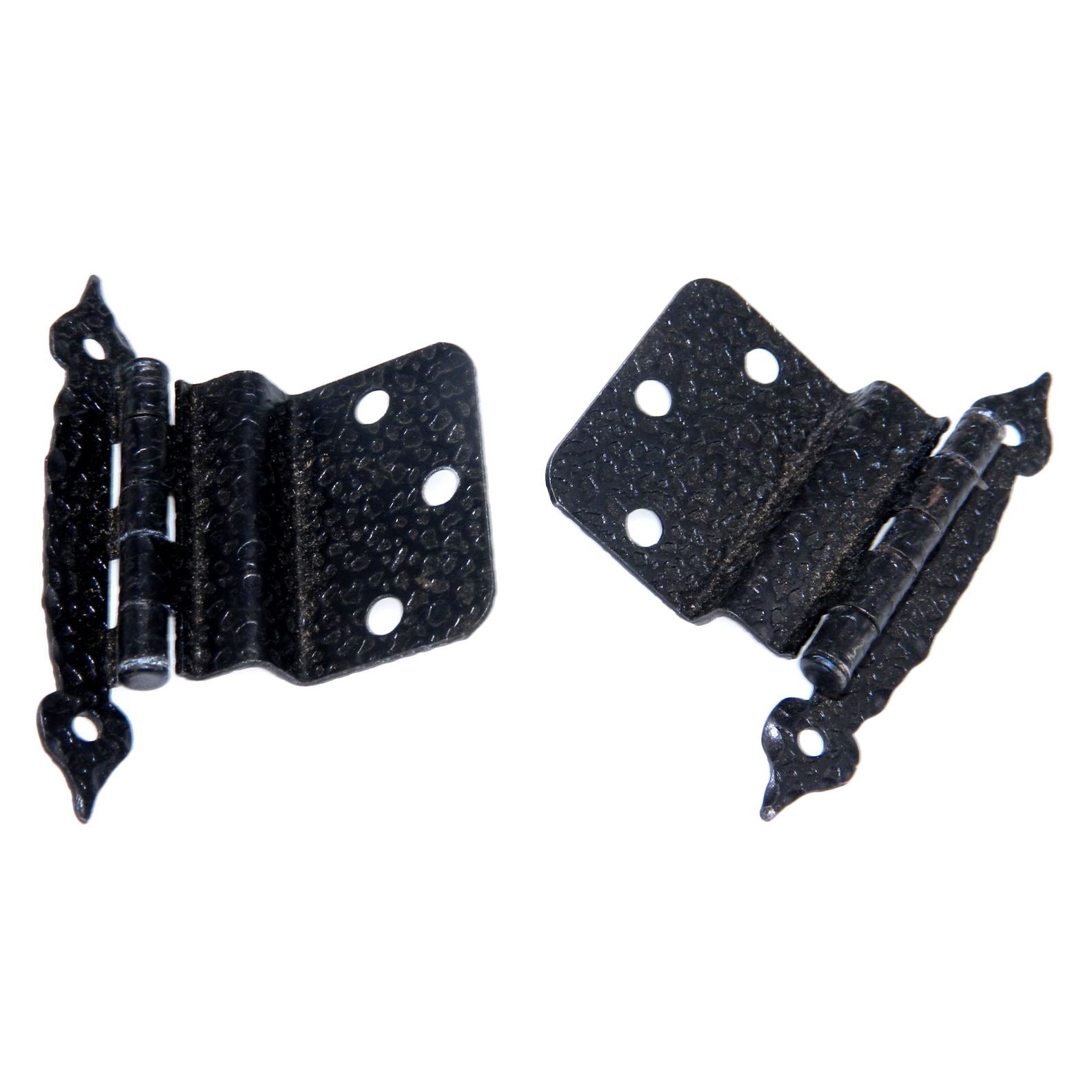 Amerock BP3405-CB Hammered Colonial Black Spade Ends 3/8" Inset Cabinet Hinges