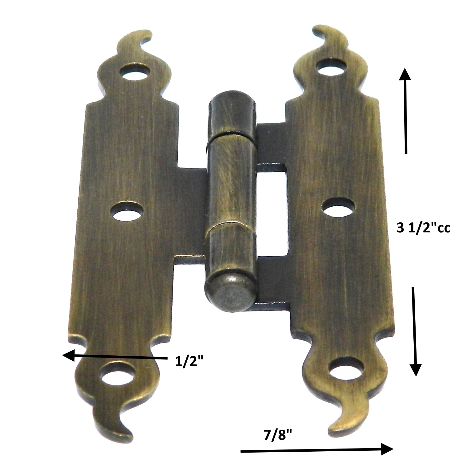 Pair of Amerock Antique English Cabinet "H" Hinges Flush Surface Mount BP1670AE