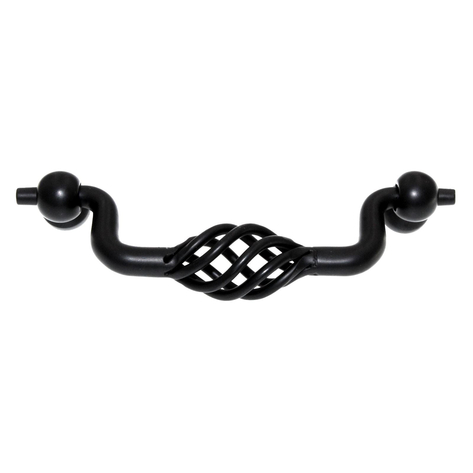 Amerock Village Classics Flat Black 3 3/4 inch (96mm) CTC Drawer Bail Pull BP19323FB
