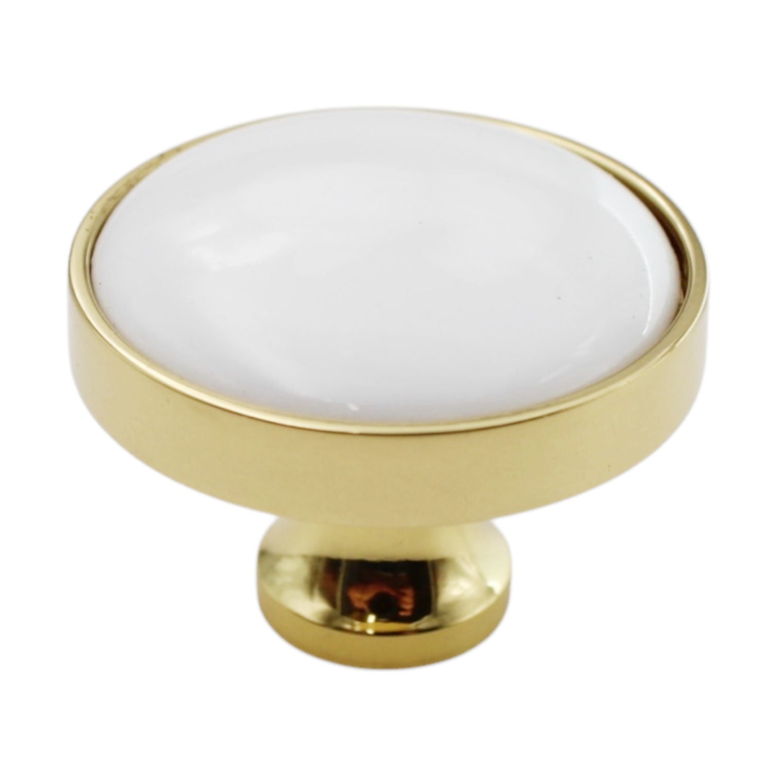 Amerock Allison Solid Brass White Ceramic Center 1 1/4" Cabinet Knob BP1954-BW
