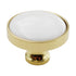 Amerock Allison Solid Brass White Ceramic Center 1 1/4" Cabinet Knob BP1954-BW