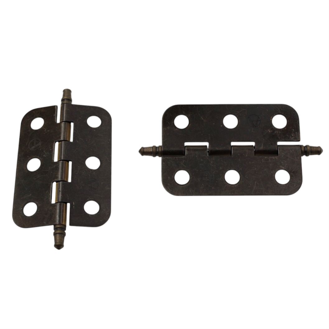 Pair of Amerock Antique English Brass 2" Joint Butt Hinges BP2355-AE-RD