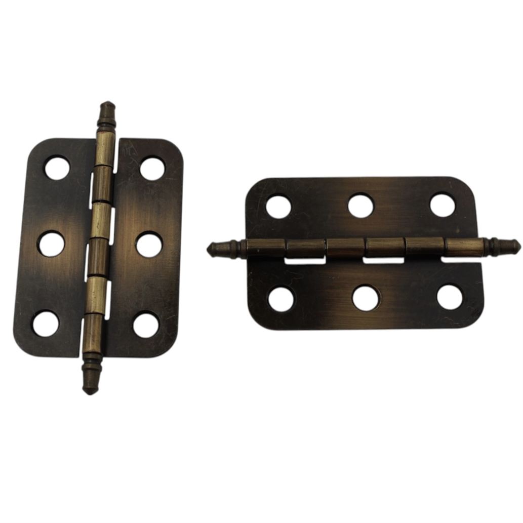 Pair of Amerock Antique English Brass 2" Joint Butt Hinges BP2355-AE-RD