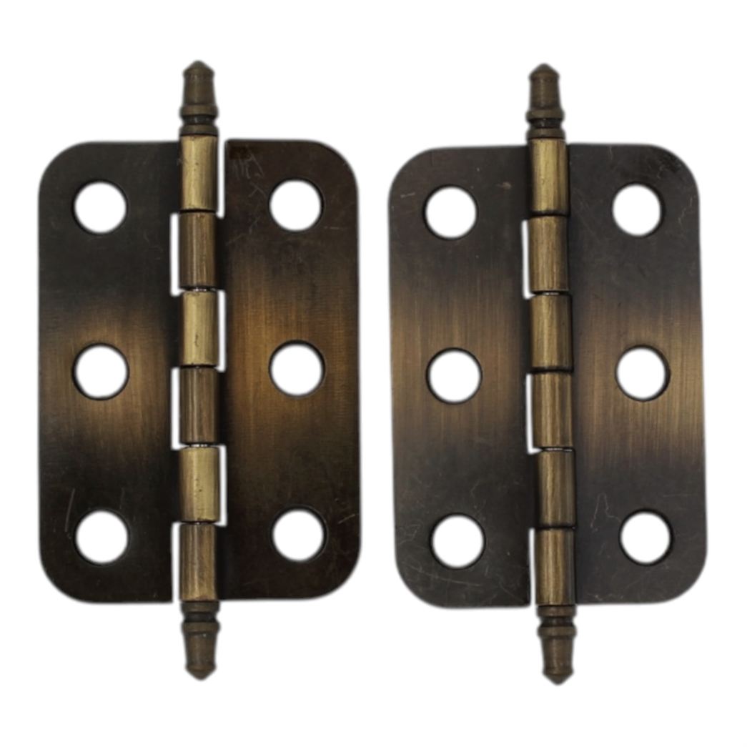 Pair of Amerock Antique English Brass 2" Joint Butt Hinges BP2355-AE-RD
