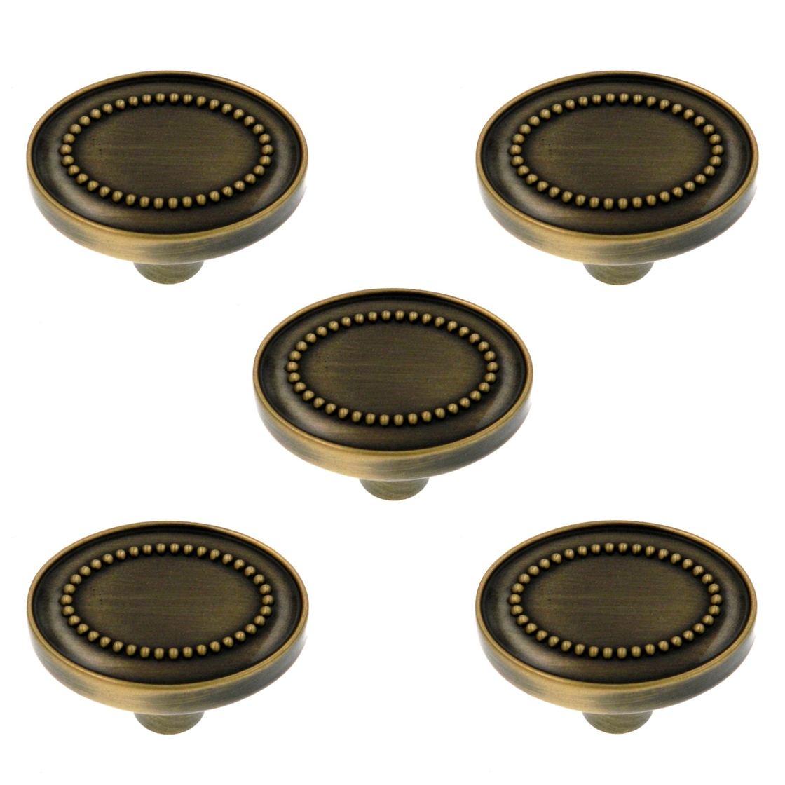 5 Pack BP26133-EB Elegant Brass 1 3/8" Oval Knobs Pulls Amerock Opulence