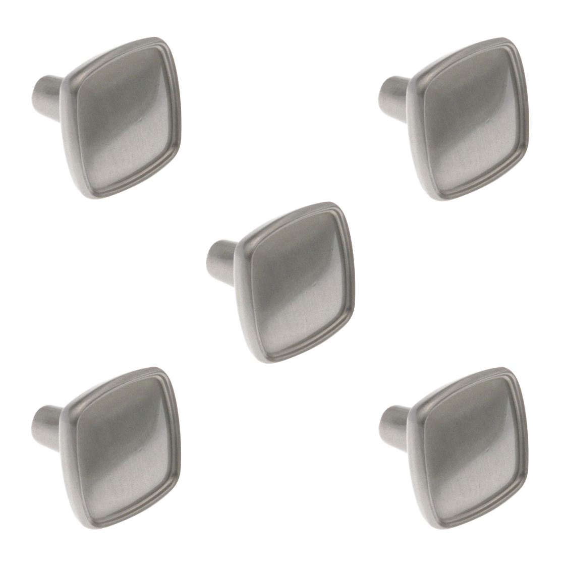 5 Pack Amerock Porter 1 1/8" Satin Nickel Square Cabinet Knobs BP27006-G10