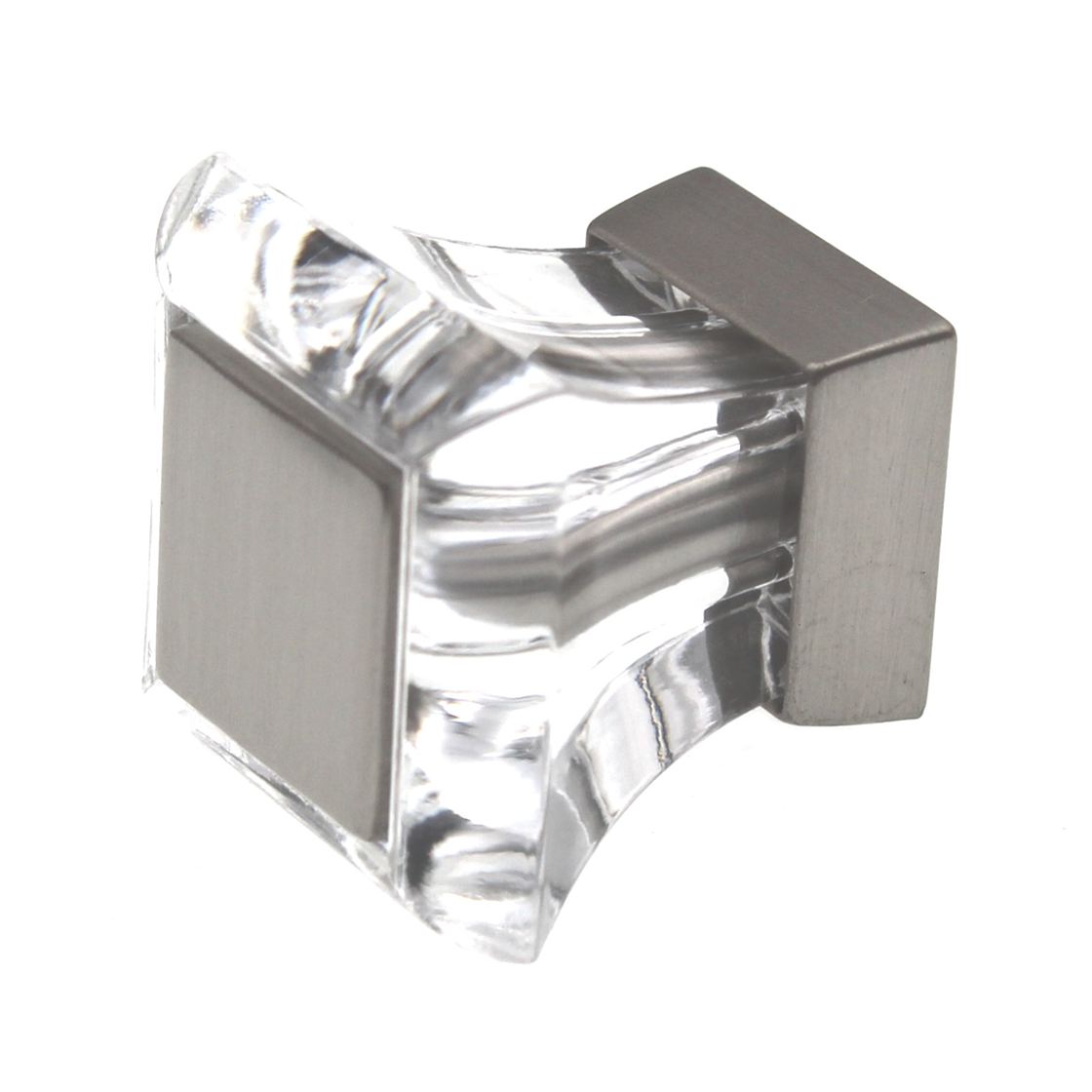 Amerock Abernathy 1 1/16" Square Cabinet Knob Clear Satin Nickel BP29460CG10