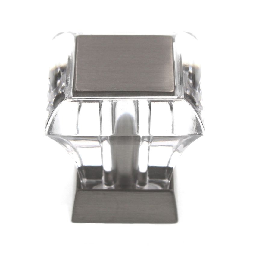 Amerock Abernathy 1 1/16" Square Cabinet Knob Clear Satin Nickel BP29460CG10