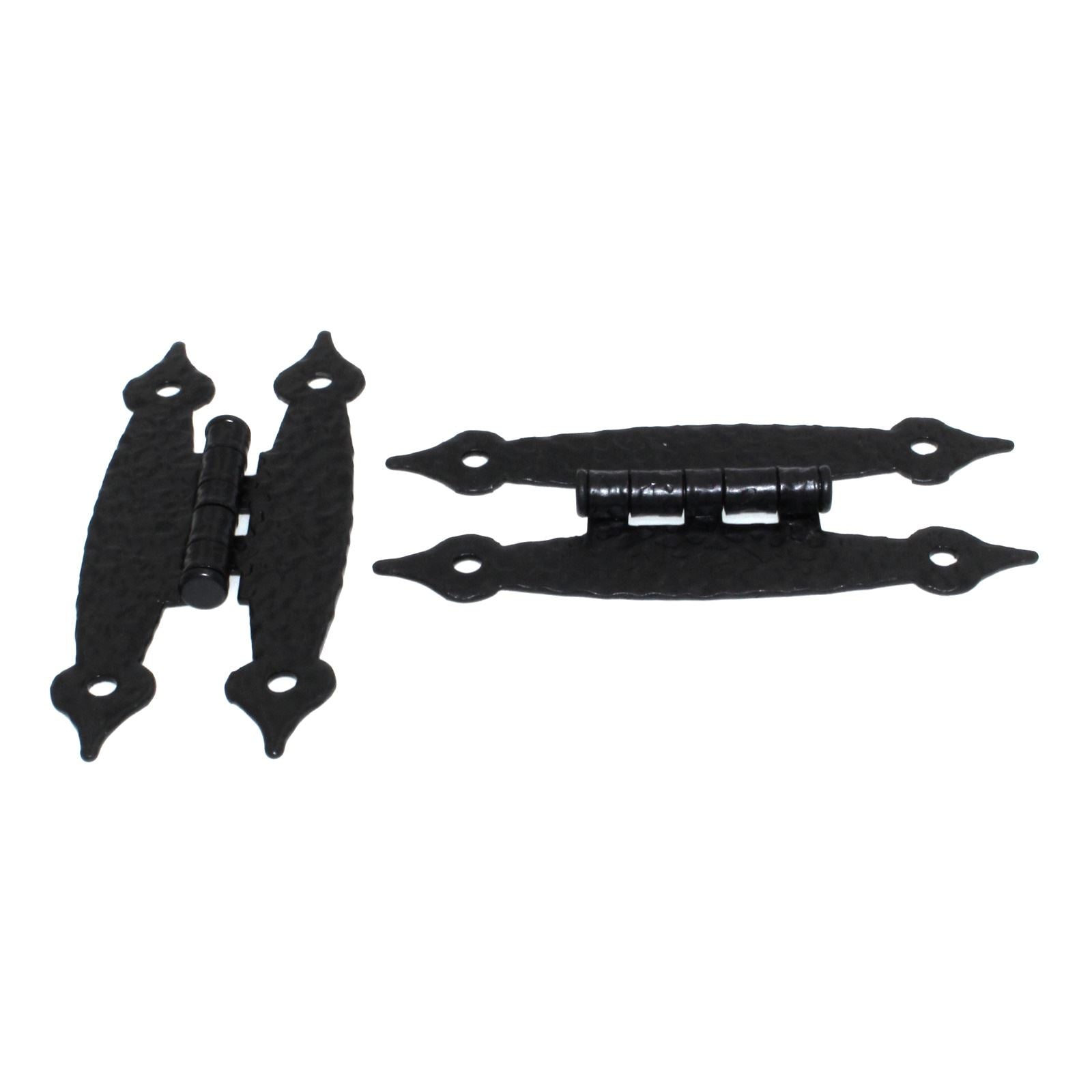 Pair of Amerock Colonial Black Flush Surface "H" Cabinet Hinges BP3404-CB