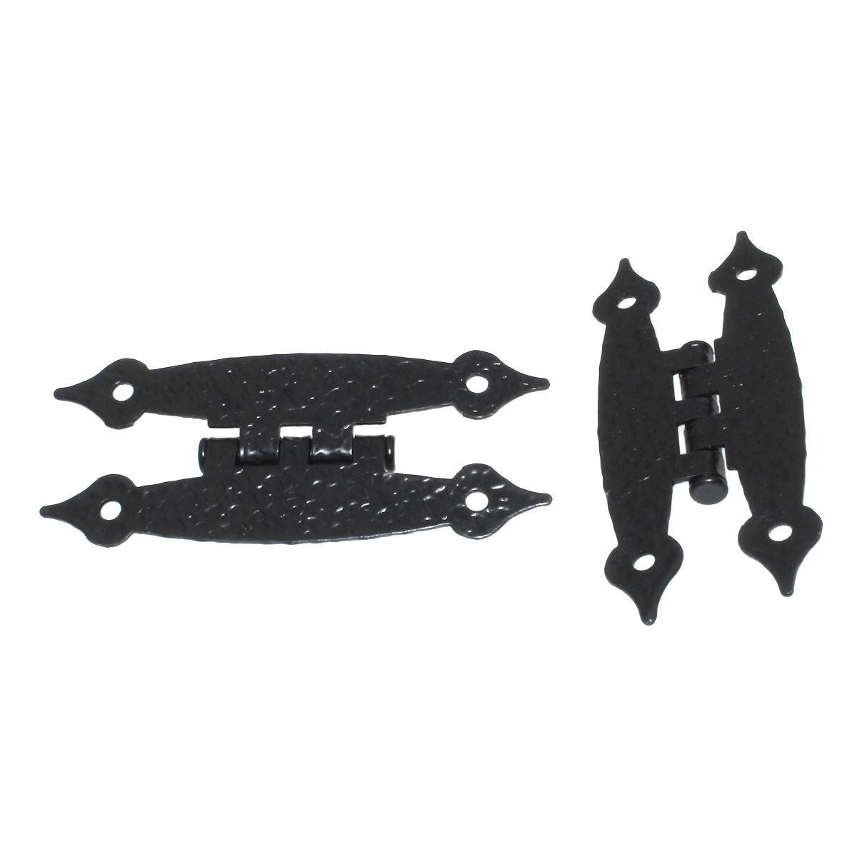 Pair of Amerock Colonial Black Flush Surface "H" Cabinet Hinges BP3404-CB