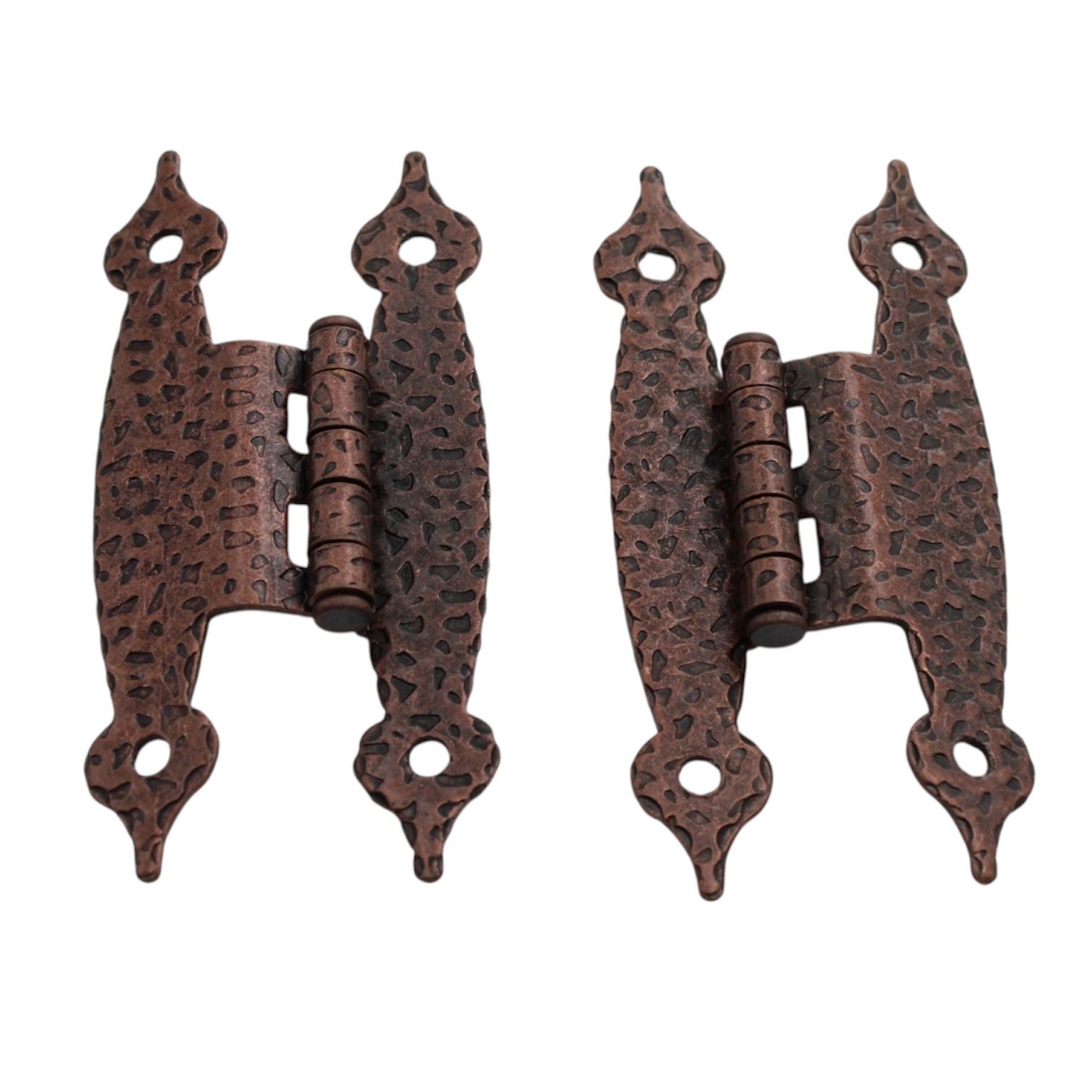 Pair of Amerock Colonial Hammered Antique Copper 3/8" Offset "H" Hinges BP3406-AC
