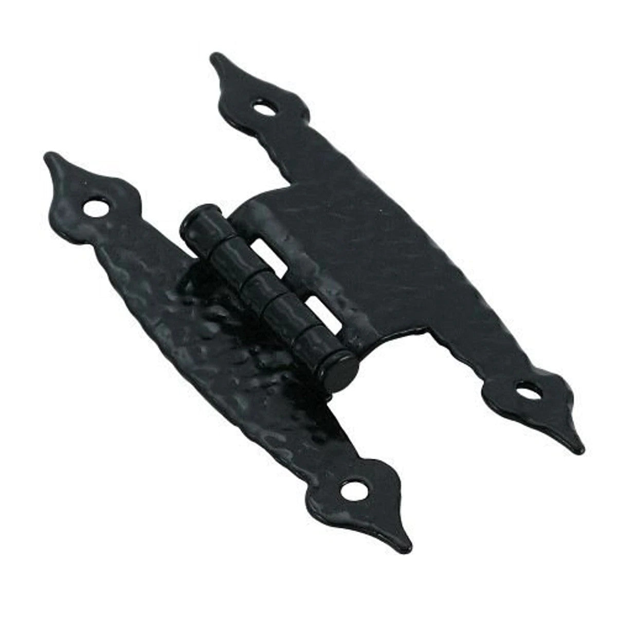 Pair of 3/8" Offset Hammered Colonial Black Cabinet "H" Hinges 21314