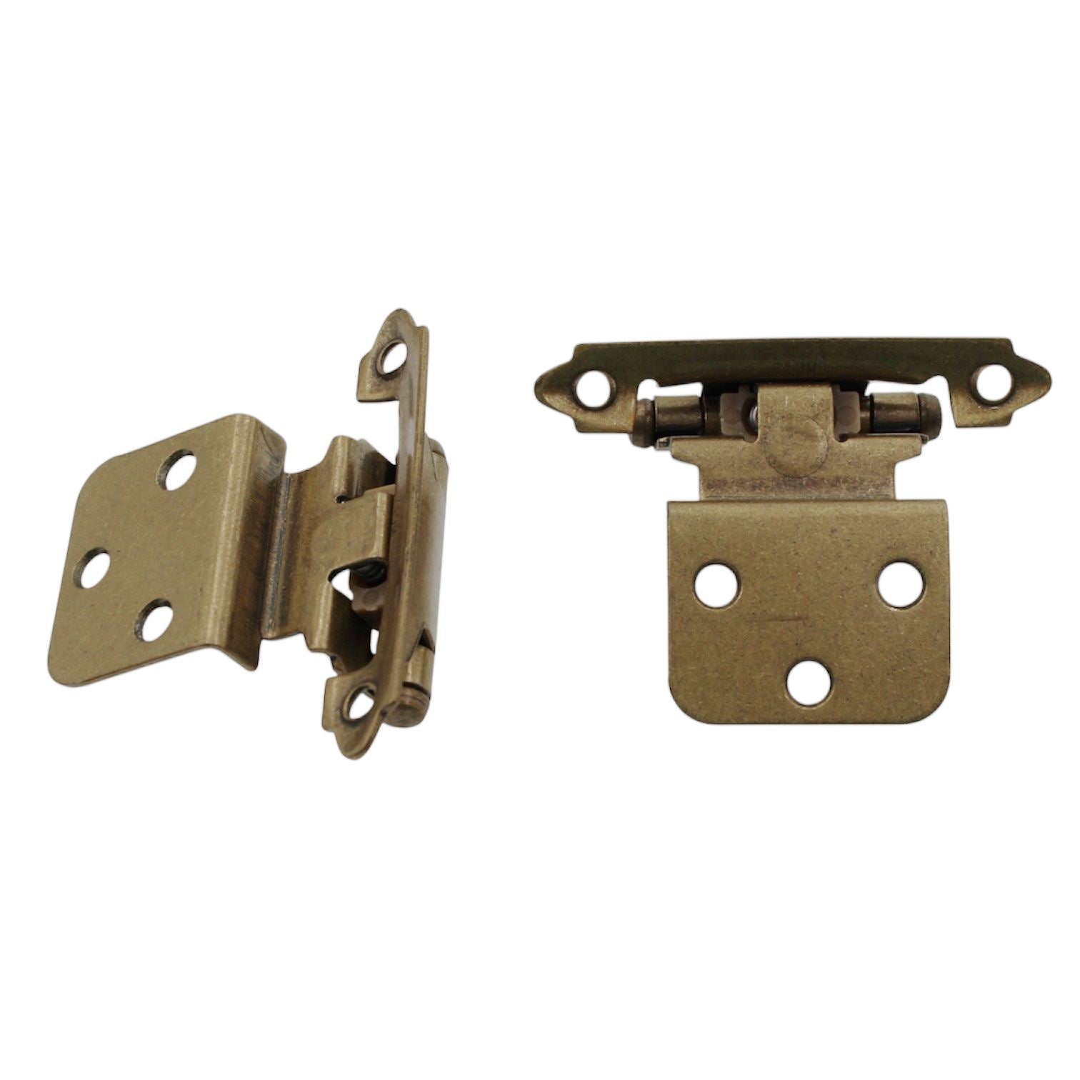 Pair of Amerock BP3428-BB Burnished Brass Self-Closing 3/8" Inset Cabinet Hinges