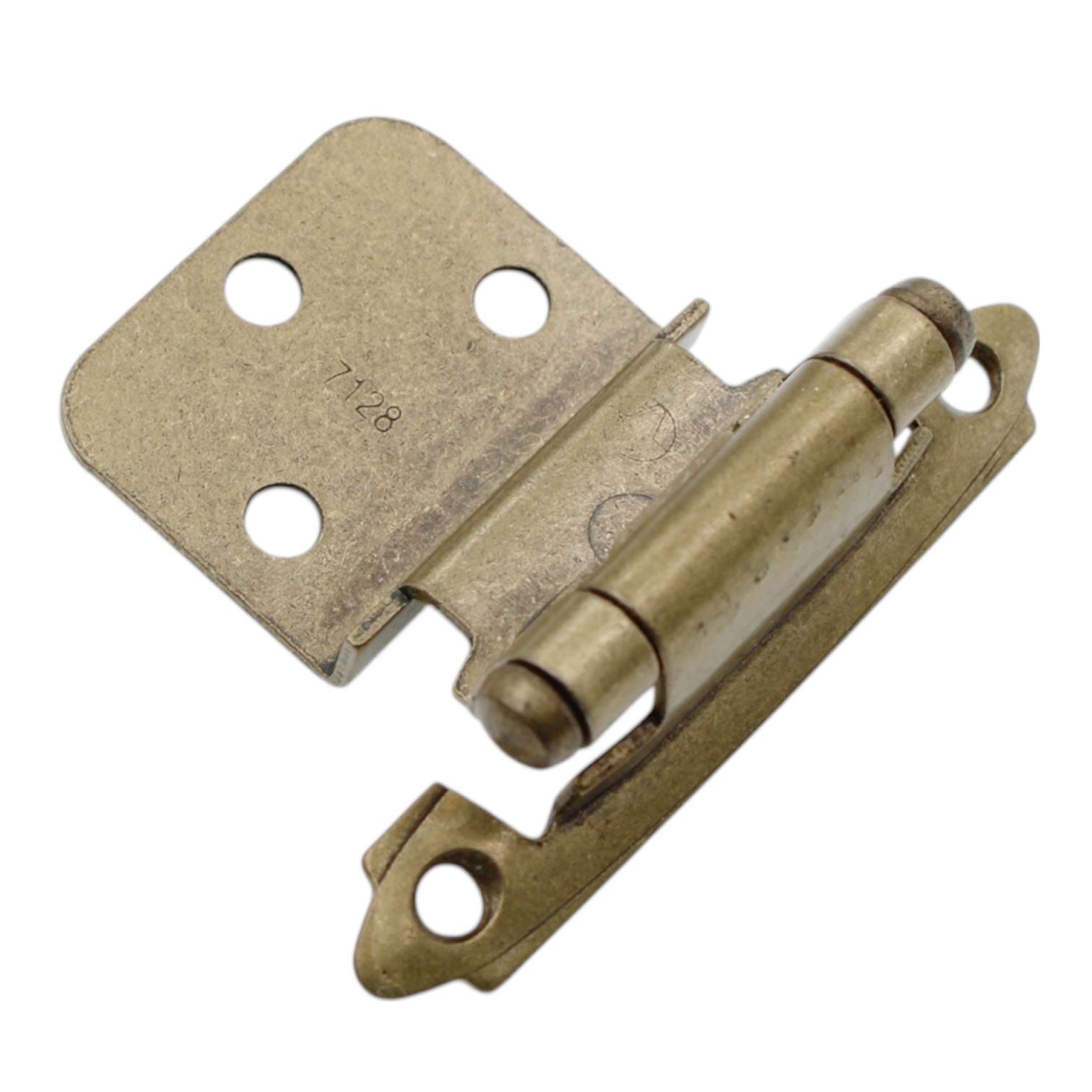 Pair of Amerock BP3428-BB Burnished Brass Self-Closing 3/8" Inset Cabinet Hinges