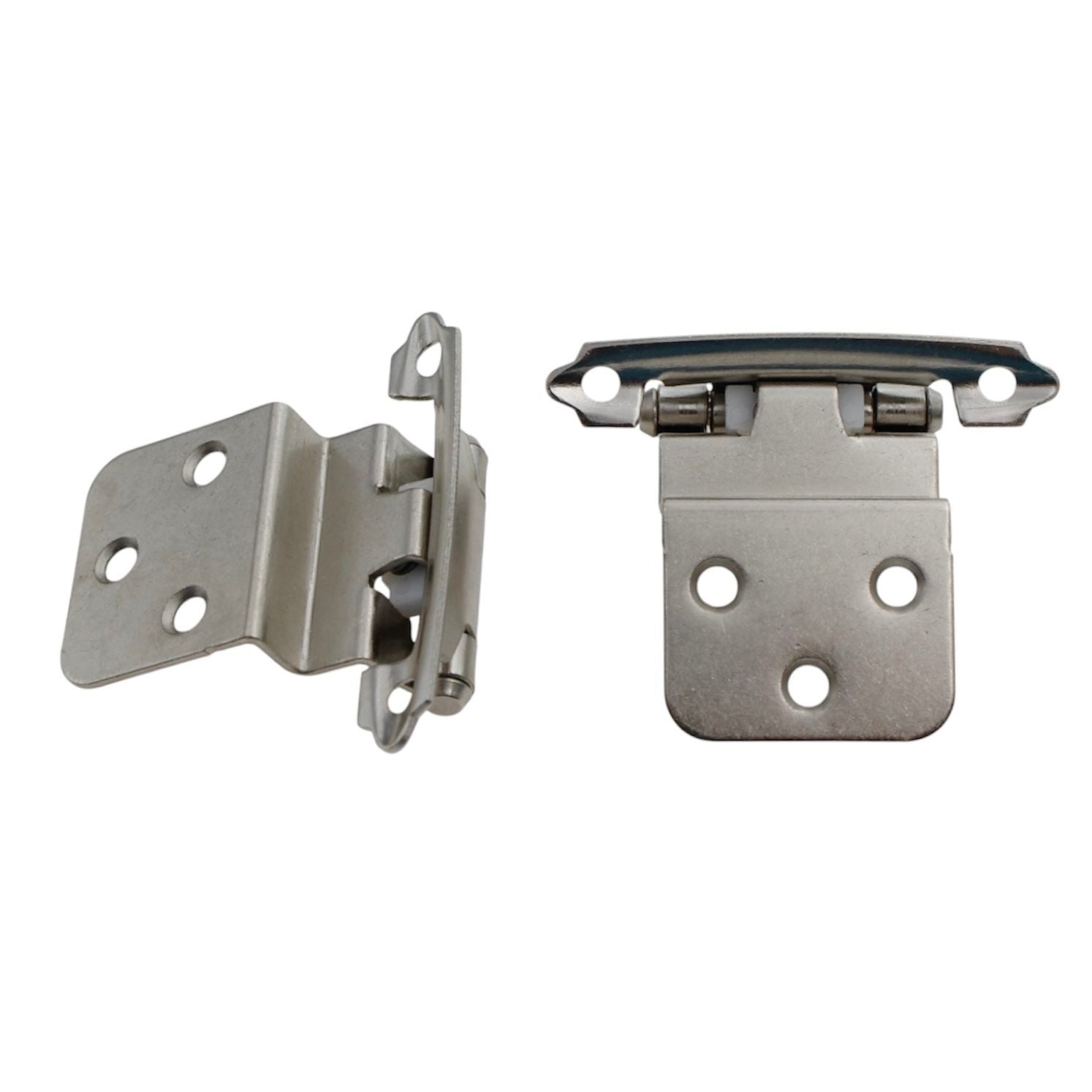 Pair of Amerock BP3428-G10 Satin Nickel Self-Closing 3/8" Inset Cabinet Hinges