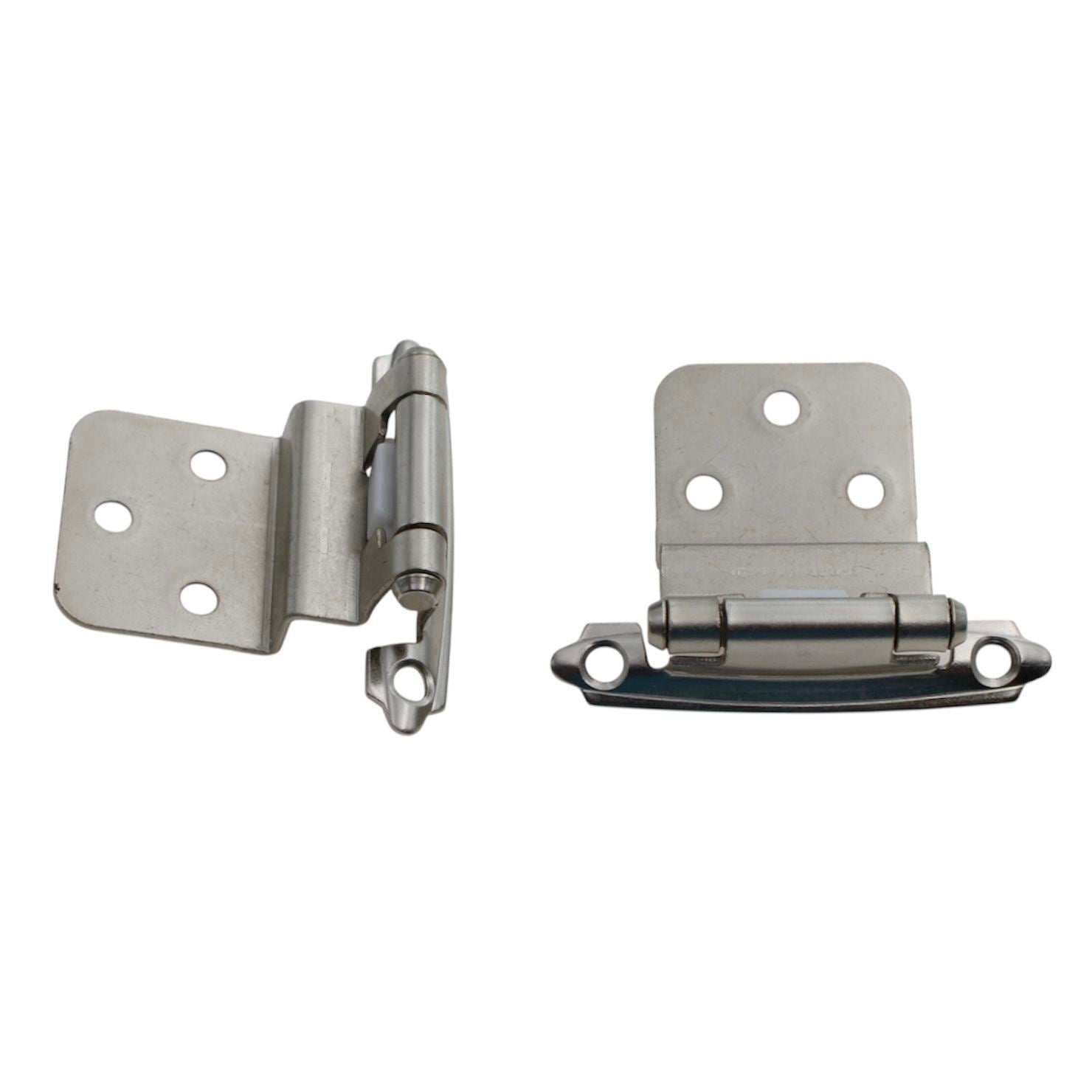 Pair of Amerock BP3428-G10 Satin Nickel Self-Closing 3/8" Inset Cabinet Hinges