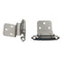 Pair of Amerock BP3428-G10 Satin Nickel Self-Closing 3/8" Inset Cabinet Hinges