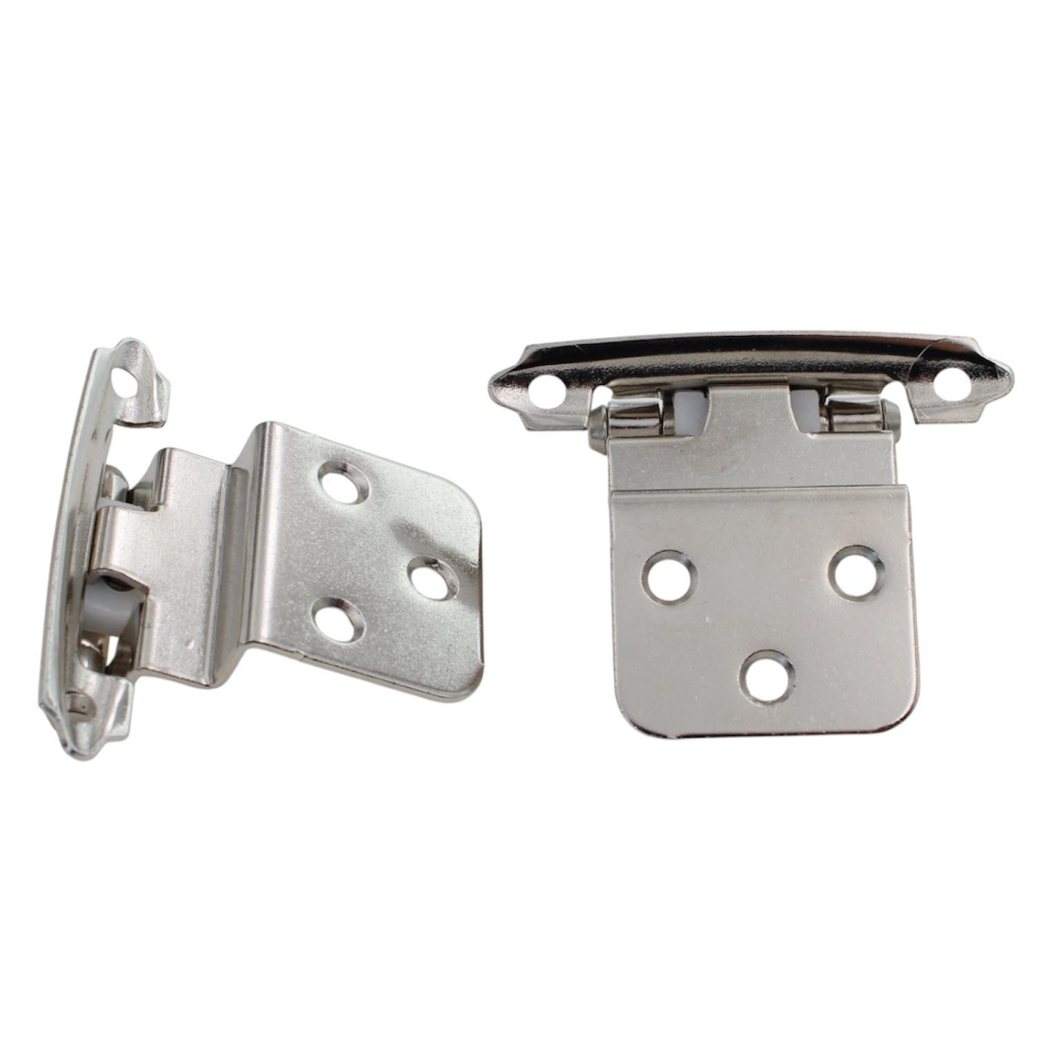 Pair of Amerock Sterling Nickel Self-Closing 3/8" Inset Cabinet Hinges BP3428-G9