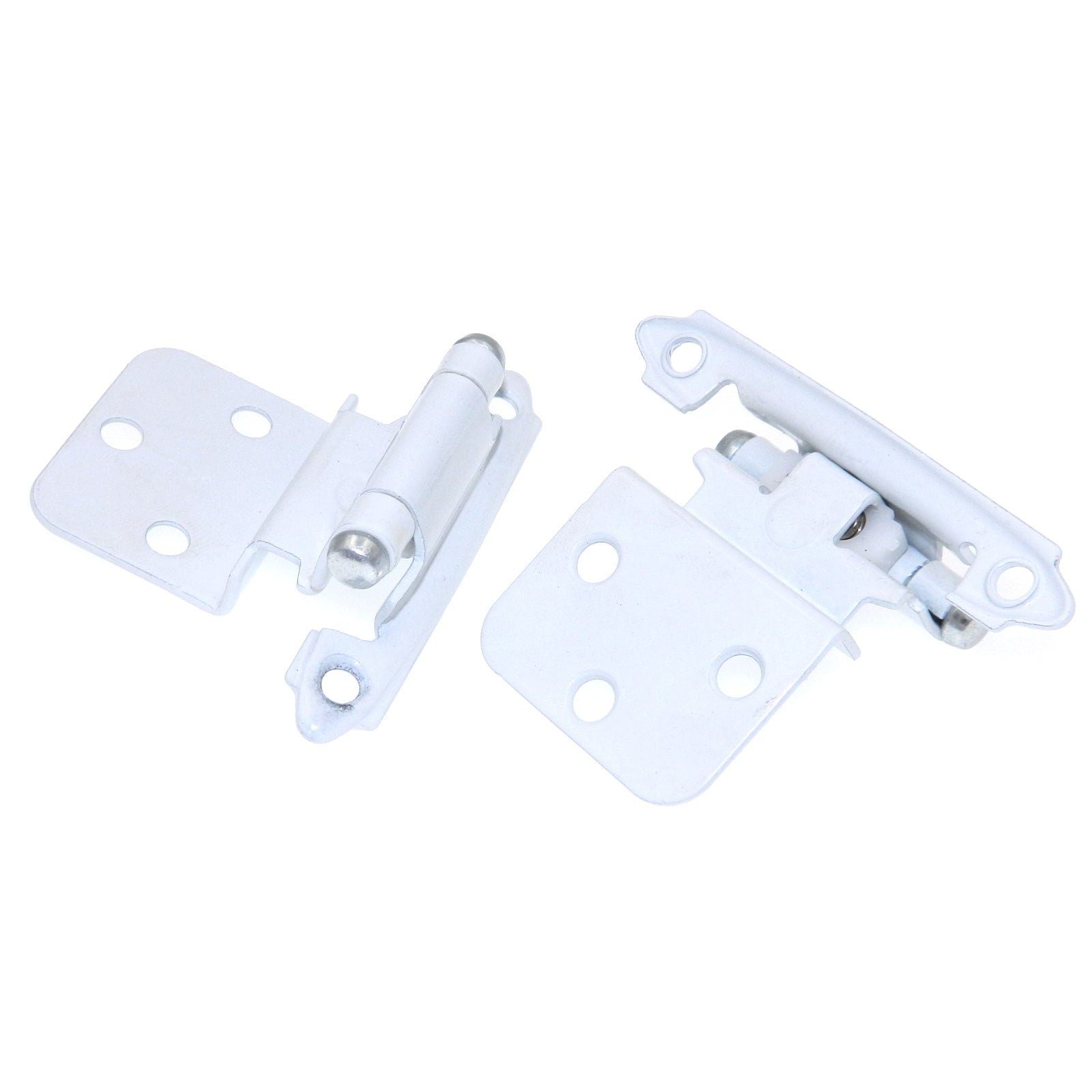 Amerock White Cabinet Hinges 3/8" Inset Self-Closing BP3428W, Set of 2