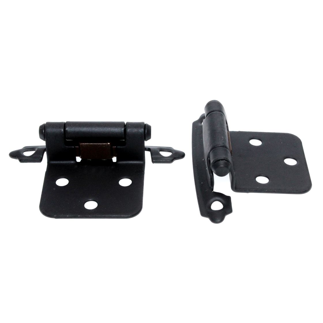 Pair of Amerock Black Variable Overlay Face Mount Cabinet Hinges BPR3429FB