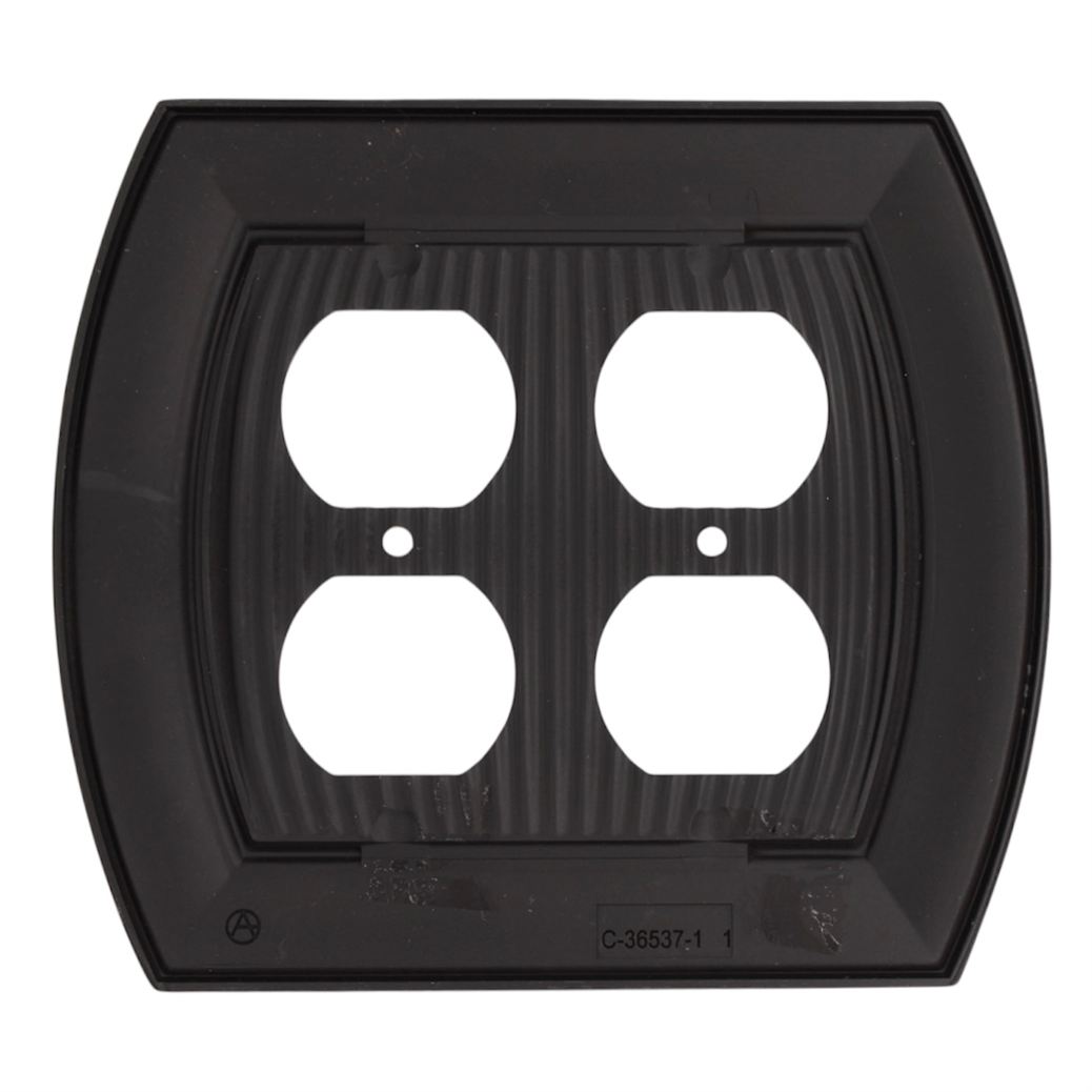 Amerock Sea Grass Oil Rubbed Bronze 2 Receptacle Outlet Wall Plate BP36537ORB