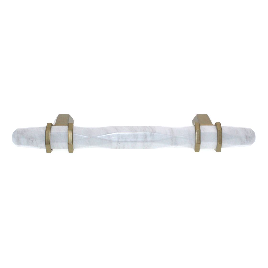 Amerock Carrione 3 3/4" (96mm) Ctr Pull White Golden Champagne BP36648MWBBZ