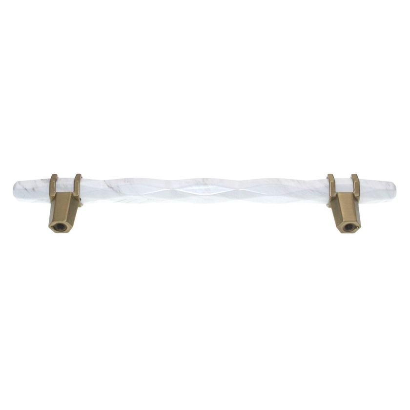 Amerock Carrione 6 5/16" (160mm) Ctr Pull White Golden Champagne BP36650MWBBZ