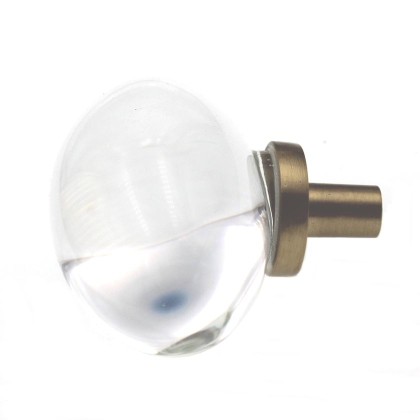 Amerock Glacio 1 7/8" Oval Cabinet Knob Clear Golden Champagne BP36651CBBZ