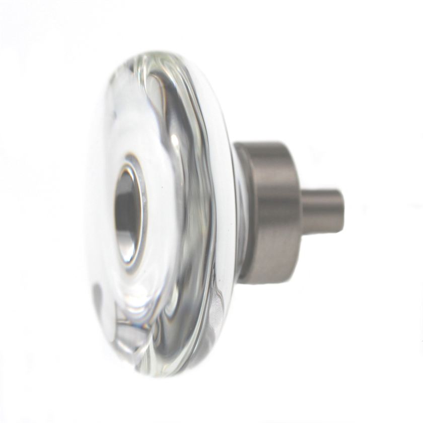 Amerock Glacio 1 3/4" Oval Cabinet Knob Clear Satin Nickel BP36652CG10