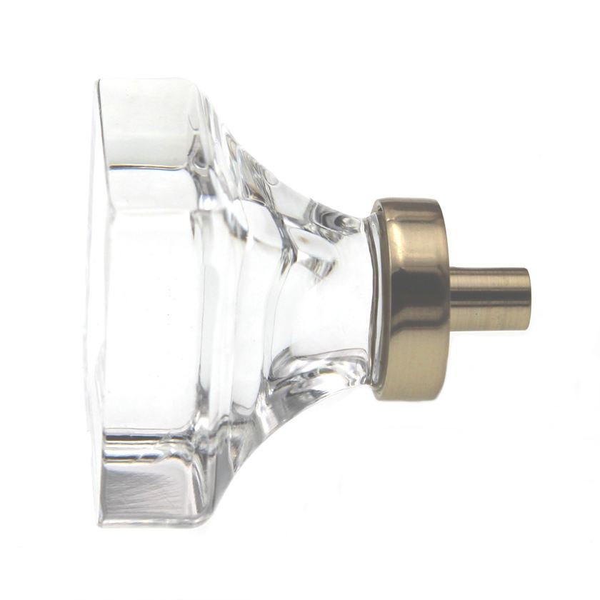 Amerock Glacio 1 3/8" Square Cabinet Knob Clear Golden Champagne BP36653CBBZ