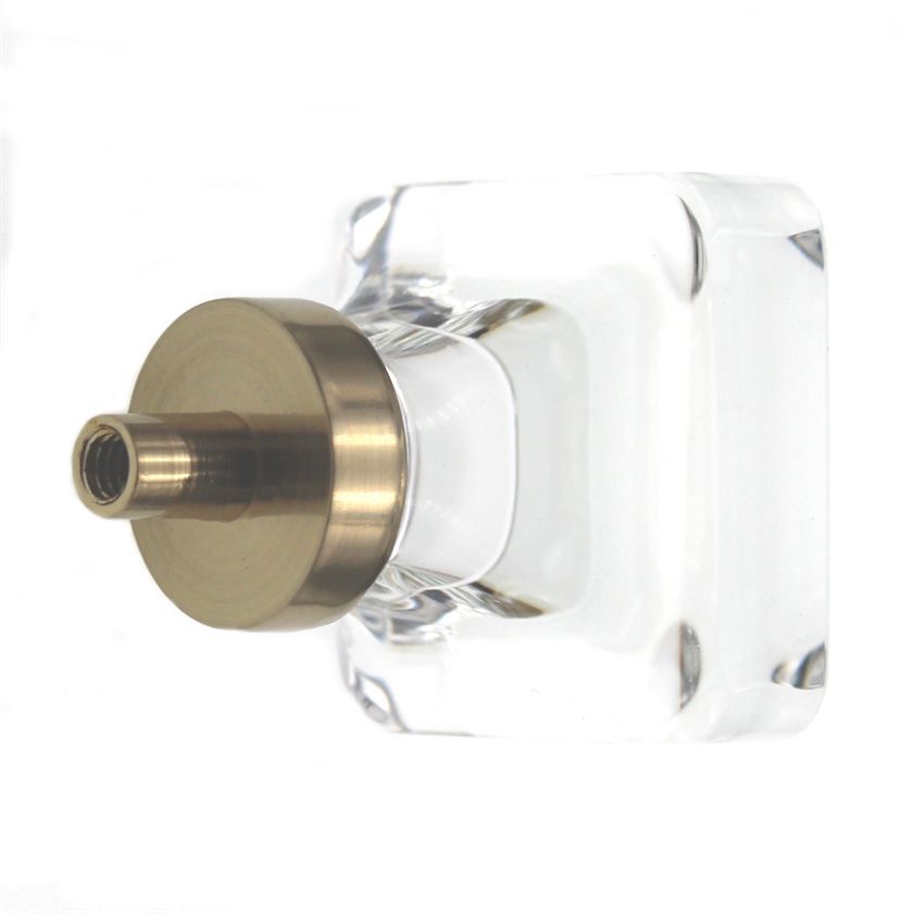 Amerock Glacio 1 3/8" Square Cabinet Knob Clear Golden Champagne BP36653CBBZ