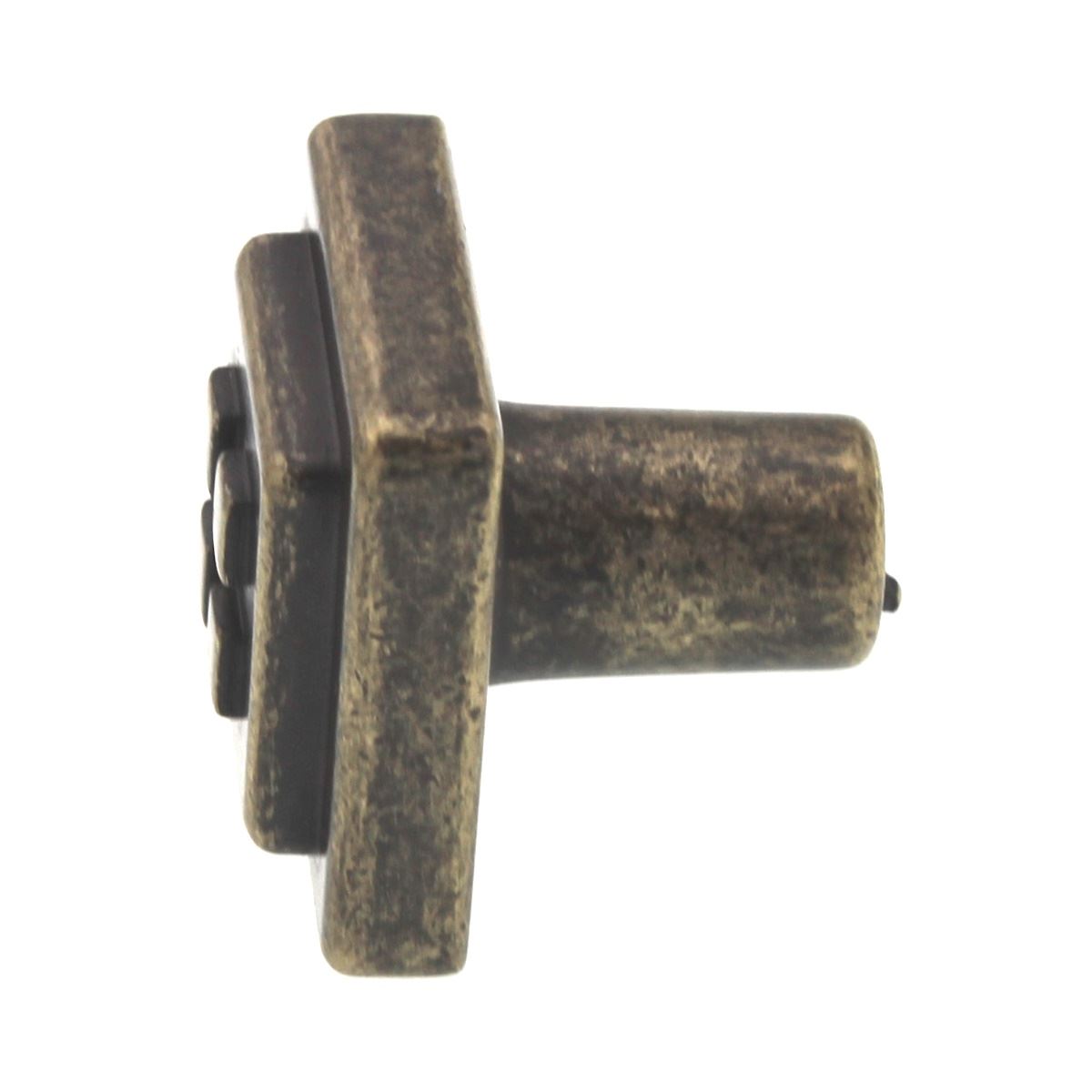Amerock Forgings Weathered Brass 1 1/8 inch Square Cabinet Knob BP4454R2