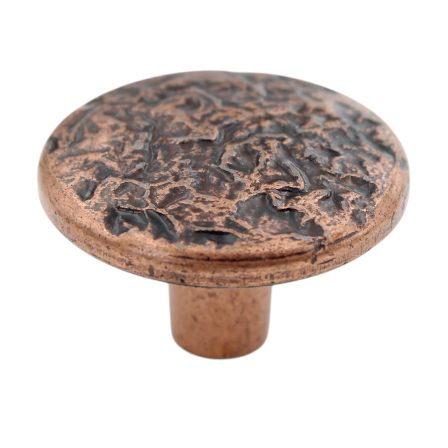 Vintage Amerock Colonial Antique Copper 1 1/4" Round Cabinet Knob A508-AC