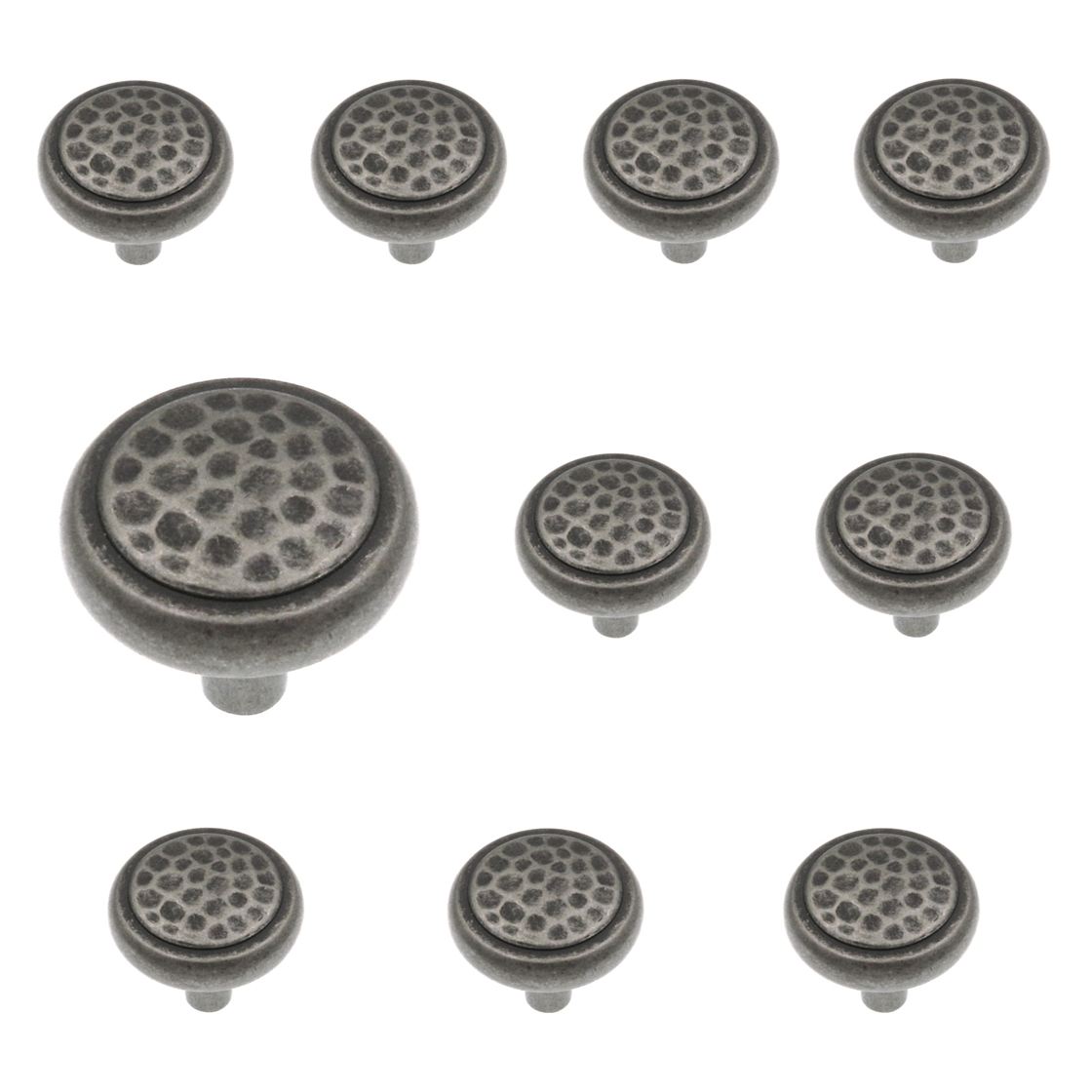 10 Pack Amerock 1 1/4" Weathered Nickel Round Cabinet Knob BP53017-WN