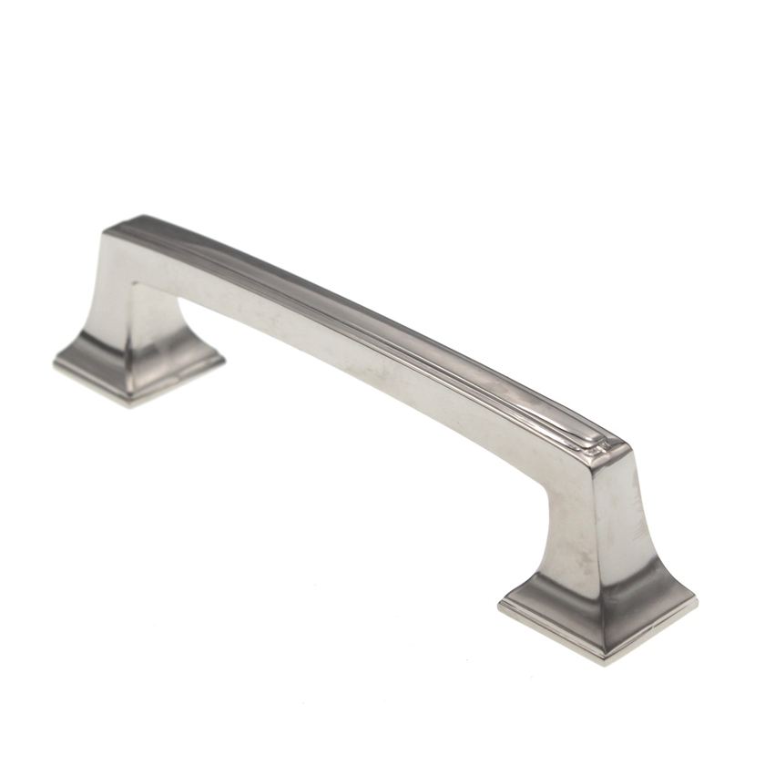 Amerock Mulholland 3 3/4" (96mm) Ctr Cabinet Arch Pull Polished Nickel BP53031PN