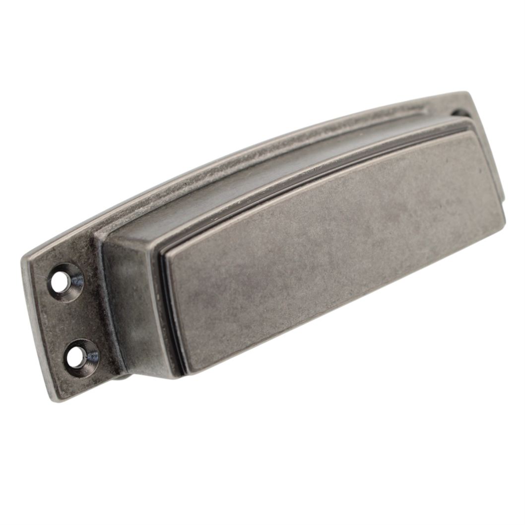 Amerock Highland Ridge Aged Pewter 3 1/2" Ctr. Drawer Cup Pull BP55318-AP