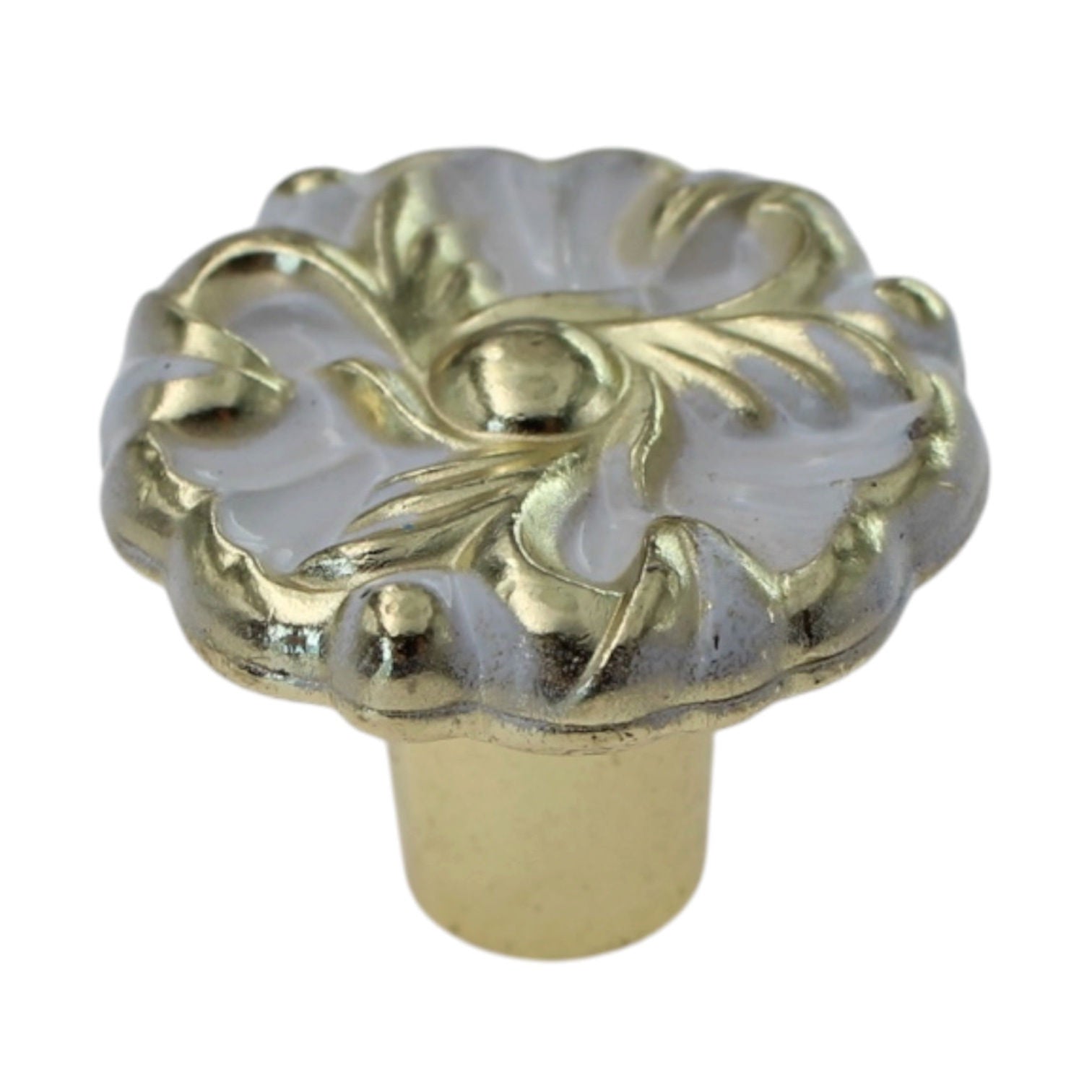 Vintage Amerock Provincial Ivory Gold 1" Round Cabinet Knob BP592-BW