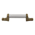 Vintage Amerock Tribute Burnished Brass and White 3"cc Cabinet Handle BP630-30