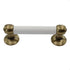 Vintage Amerock Tribute Burnished Brass, White 3" Ctr. Cabinet Bar Pull BP652-30