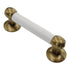 Vintage Amerock Tribute Burnished Brass, White 3" Ctr. Cabinet Bar Pull BP652-30