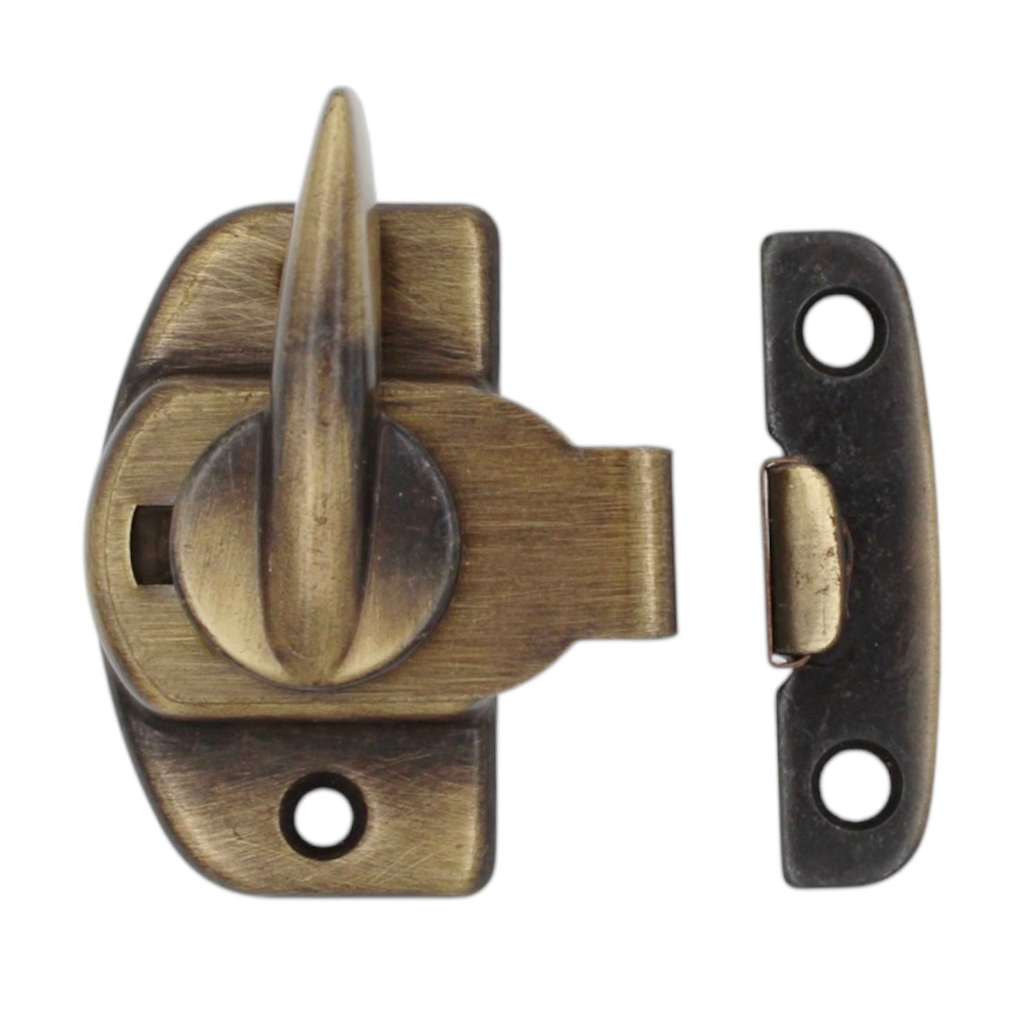 Amerock Window 2 5/8" Sash Lock in Antique English, Spring Action BP7045-AE